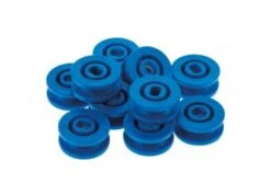 Schnurlaufräder Mit Langloch, 10 St. Blau (ø 18mm)