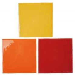 Mosaikfliesen, 3 Stück Gelb-Rottöne (100x100x4 Mm)