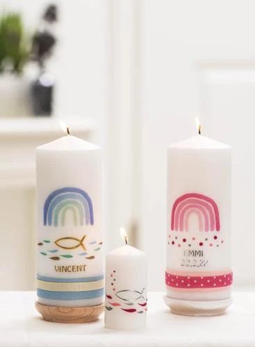 Wachsmotiv Regenbogen, Pastellrosa (7 X 5 Cm) – Bild 2