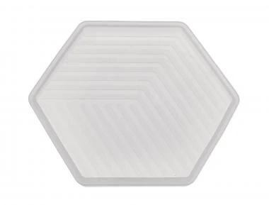 Silikonform Untersetzer Sechseck, Streifen Halb